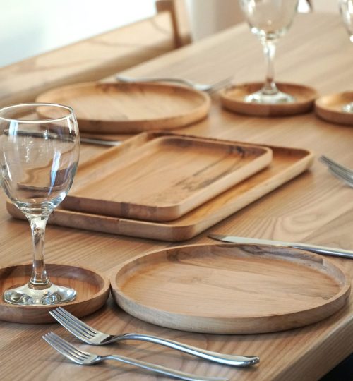 Vaiselles en bois, érable coti, huile alimentaire